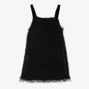 Teen Girls Black Fringed Dress