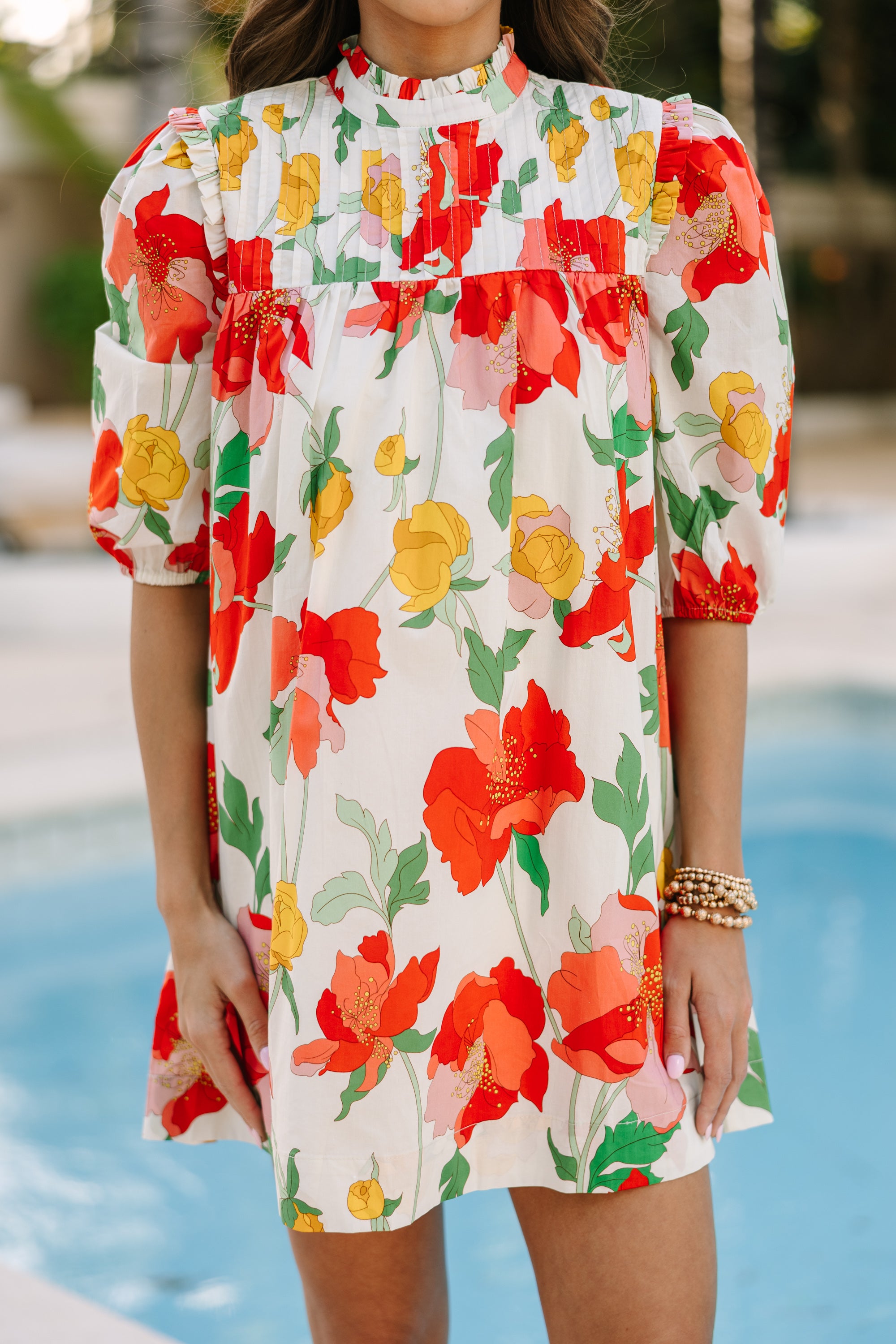 Think Of Me Red Floral Dress