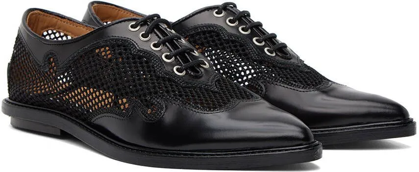 Toga Pulla Black Lace-Up Oxfords