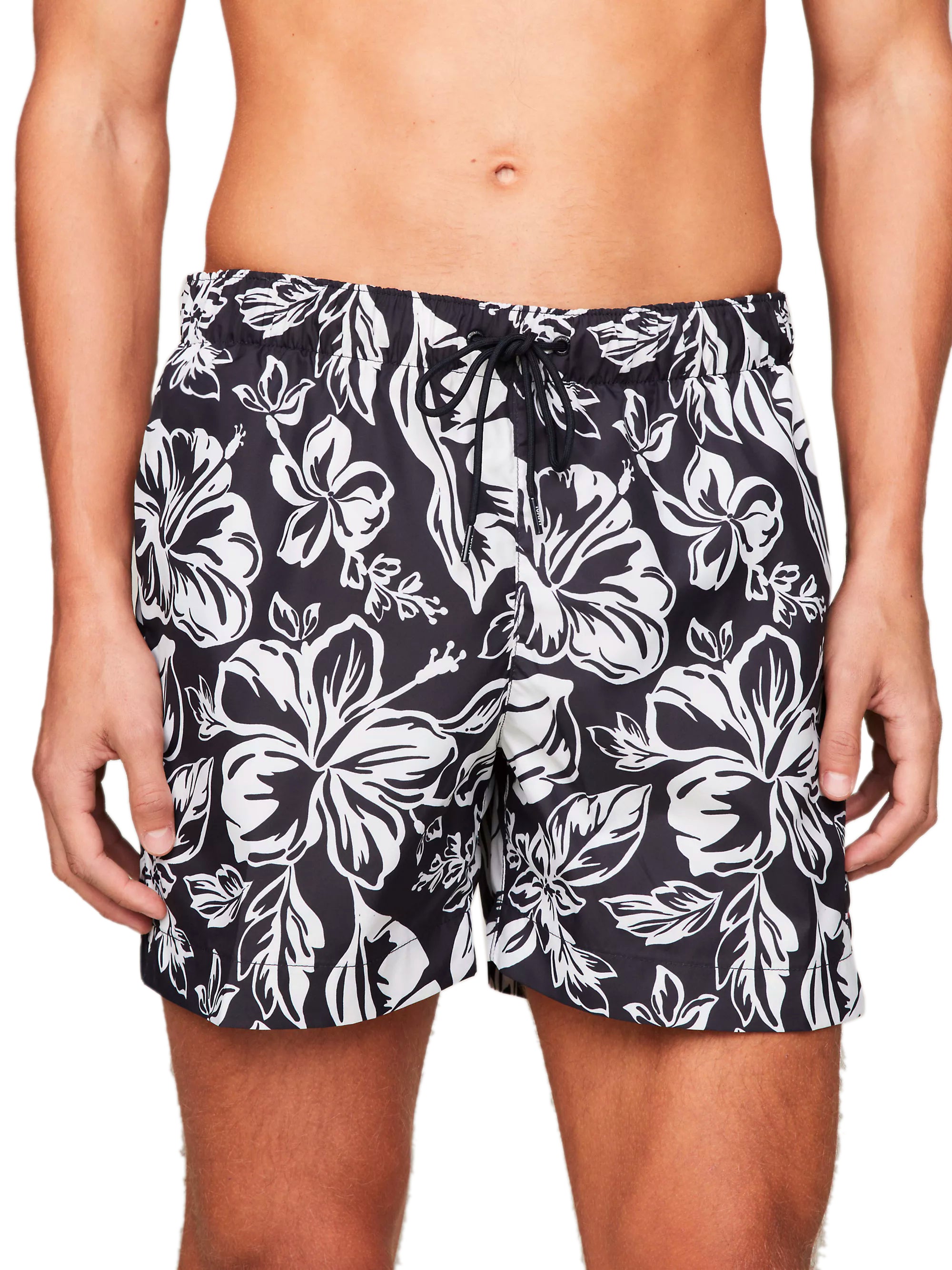 Tommy Hilfiger Mens Floral Print Mid Length Swim Shorts