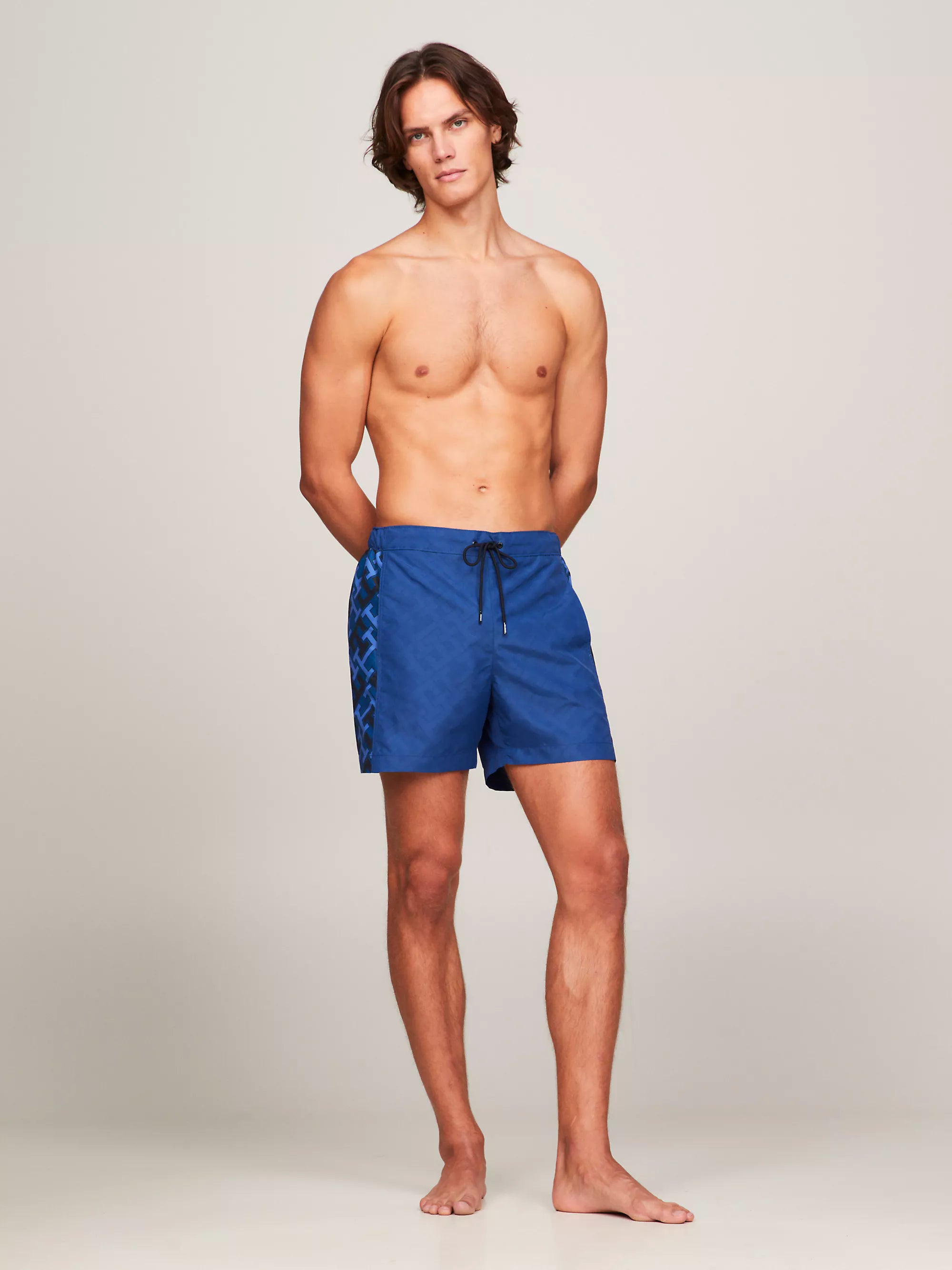 Tommy Hilfiger TH Monogram Print Mid Length Swim Short