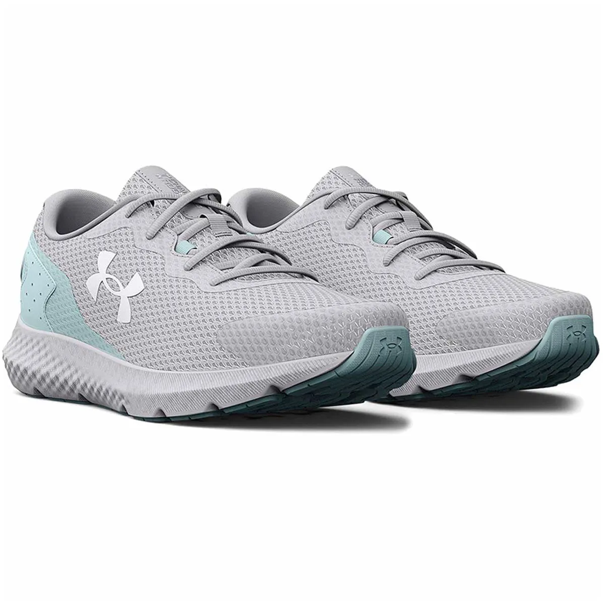 Under Armour Charged Rogue 3 Running Shoes - Womens - Halo Grey/Fuse Teal/White