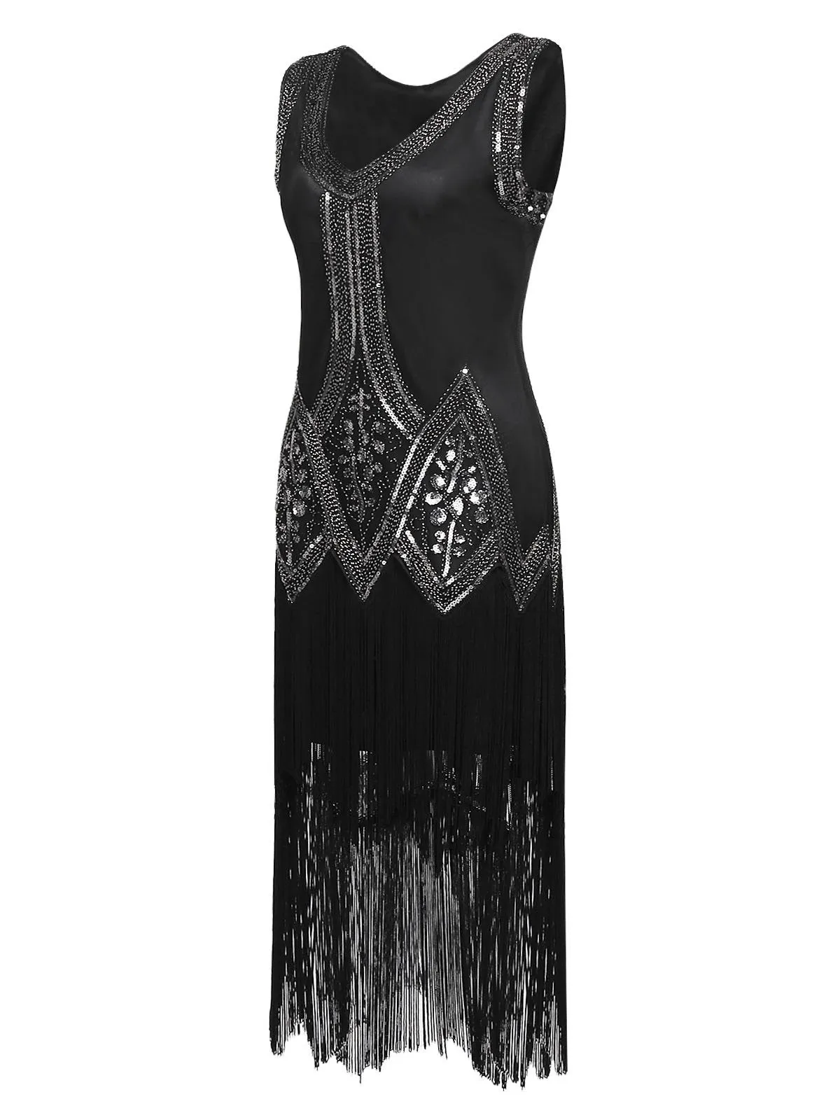 [US Warehouse] 1920s Beaded Fringed Flapper Dress