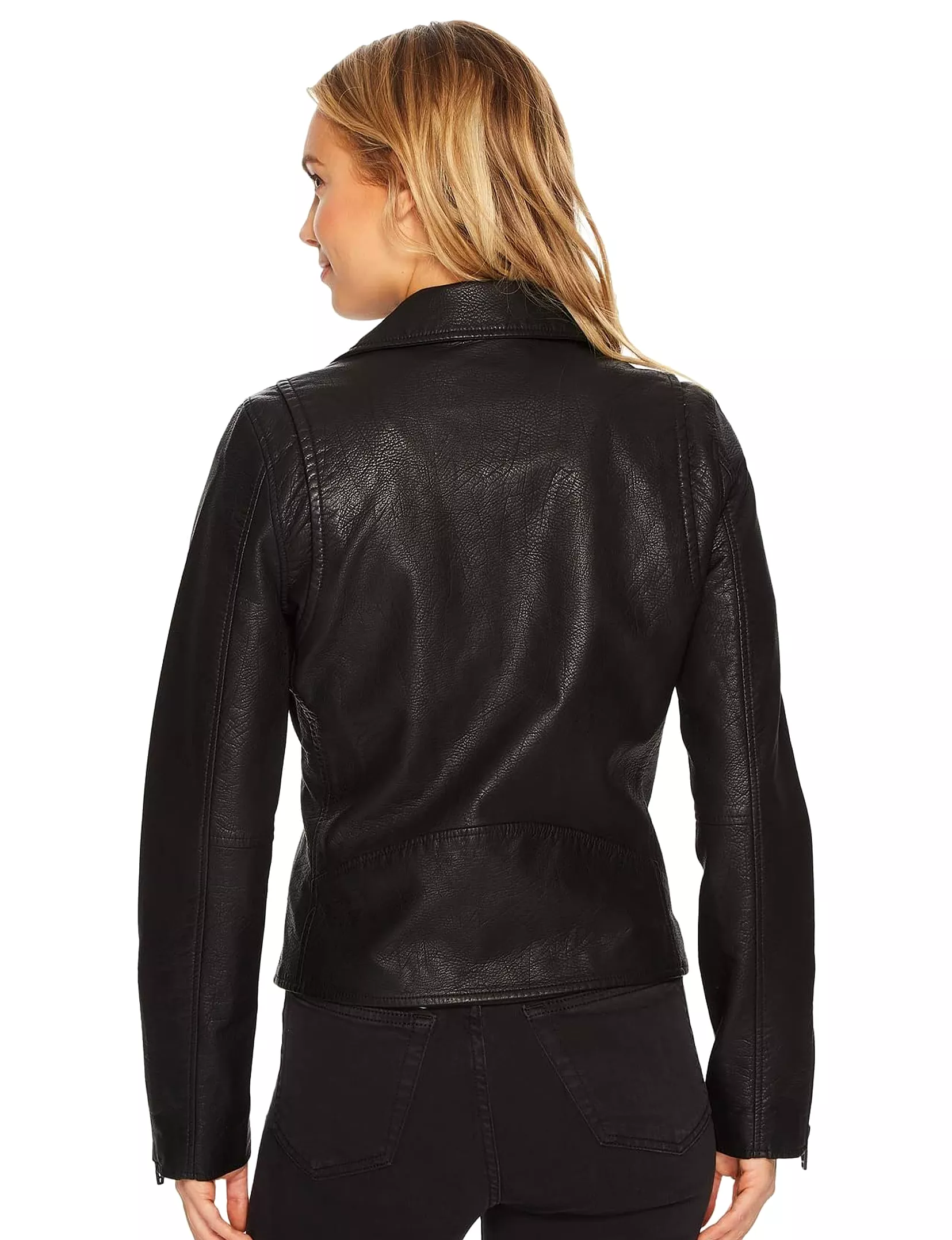 Vegan Leather Moto Jacket, Onyx