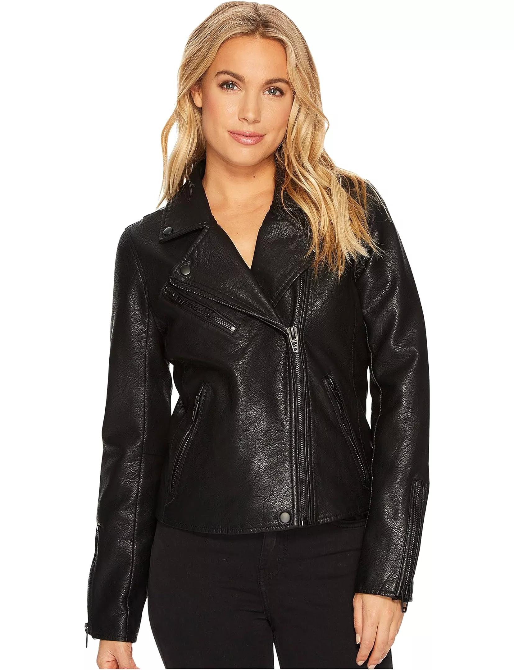 Vegan Leather Moto Jacket, Onyx