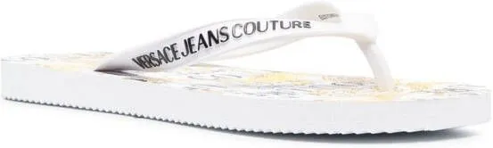 Versace Jeans Couture 'Barocco' print flip flops White