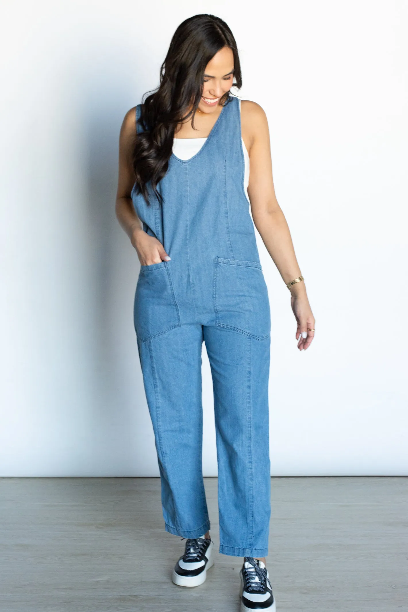 Versatile Vibes Relaxed Fit Denim Jumpsuit