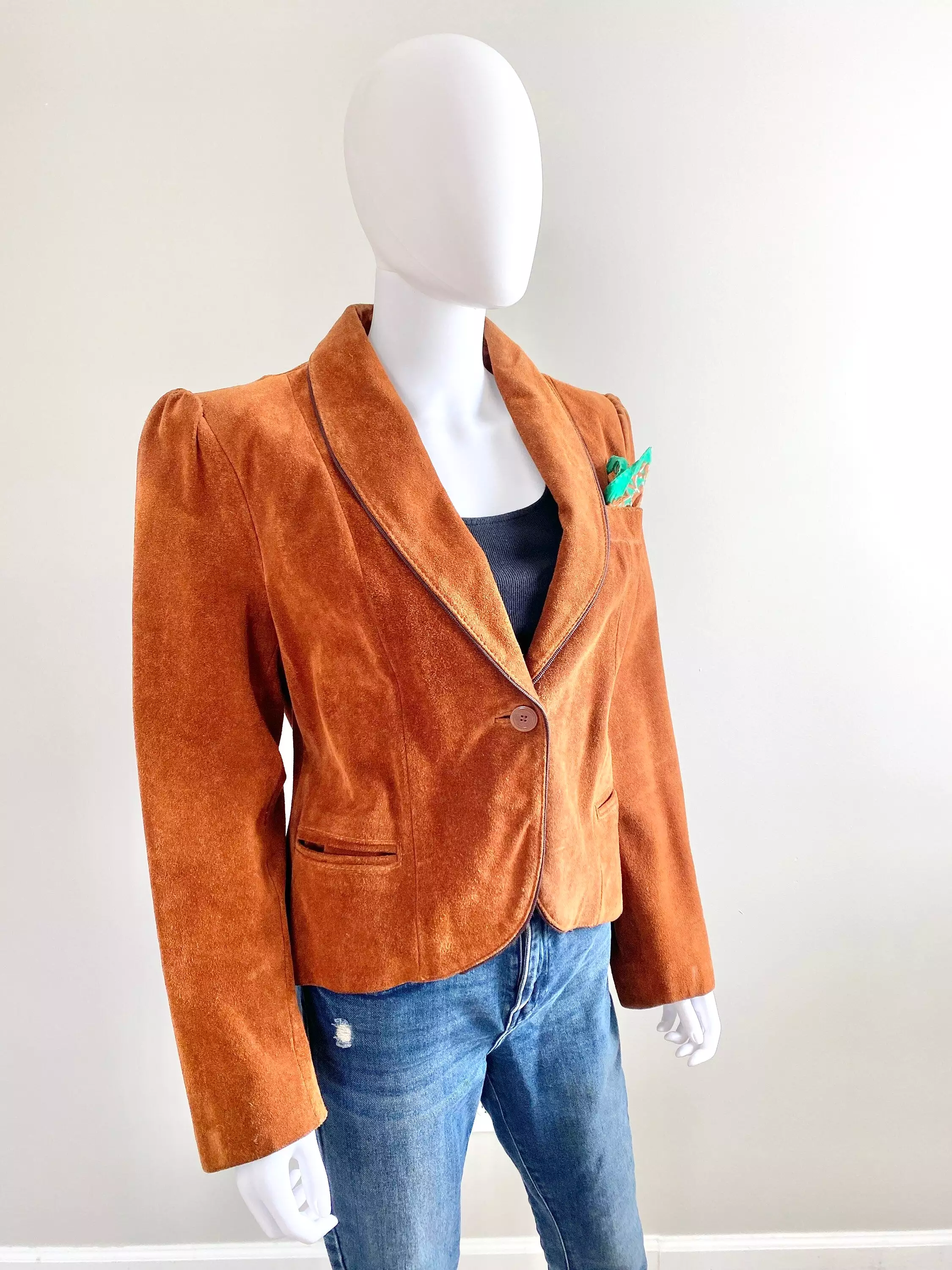 Vintage 1970s Suede Blazer / 70s leather blazer / 1970s leather jacket/ Size S M