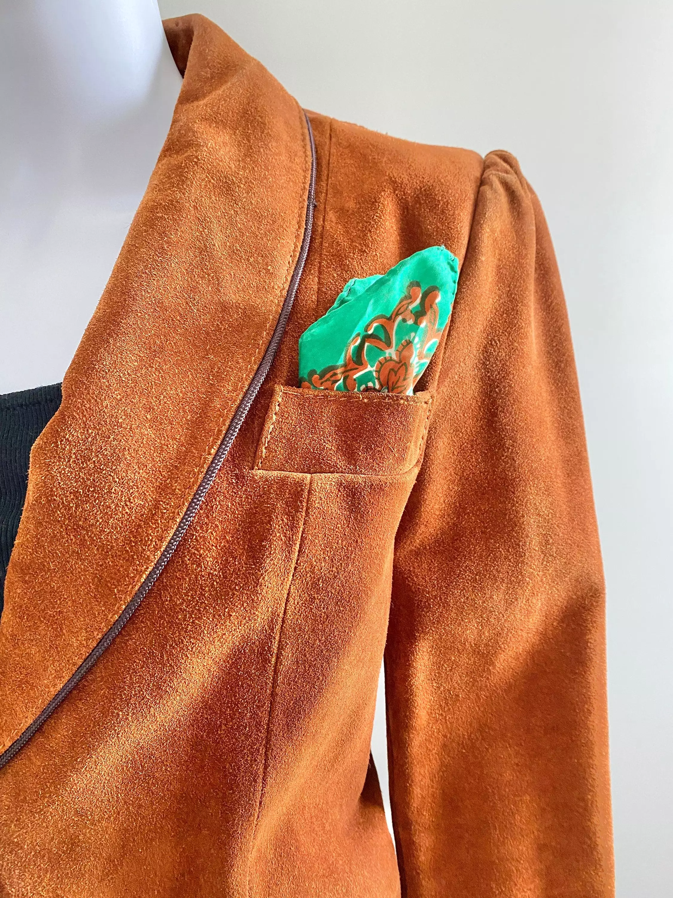 Vintage 1970s Suede Blazer / 70s leather blazer / 1970s leather jacket/ Size S M