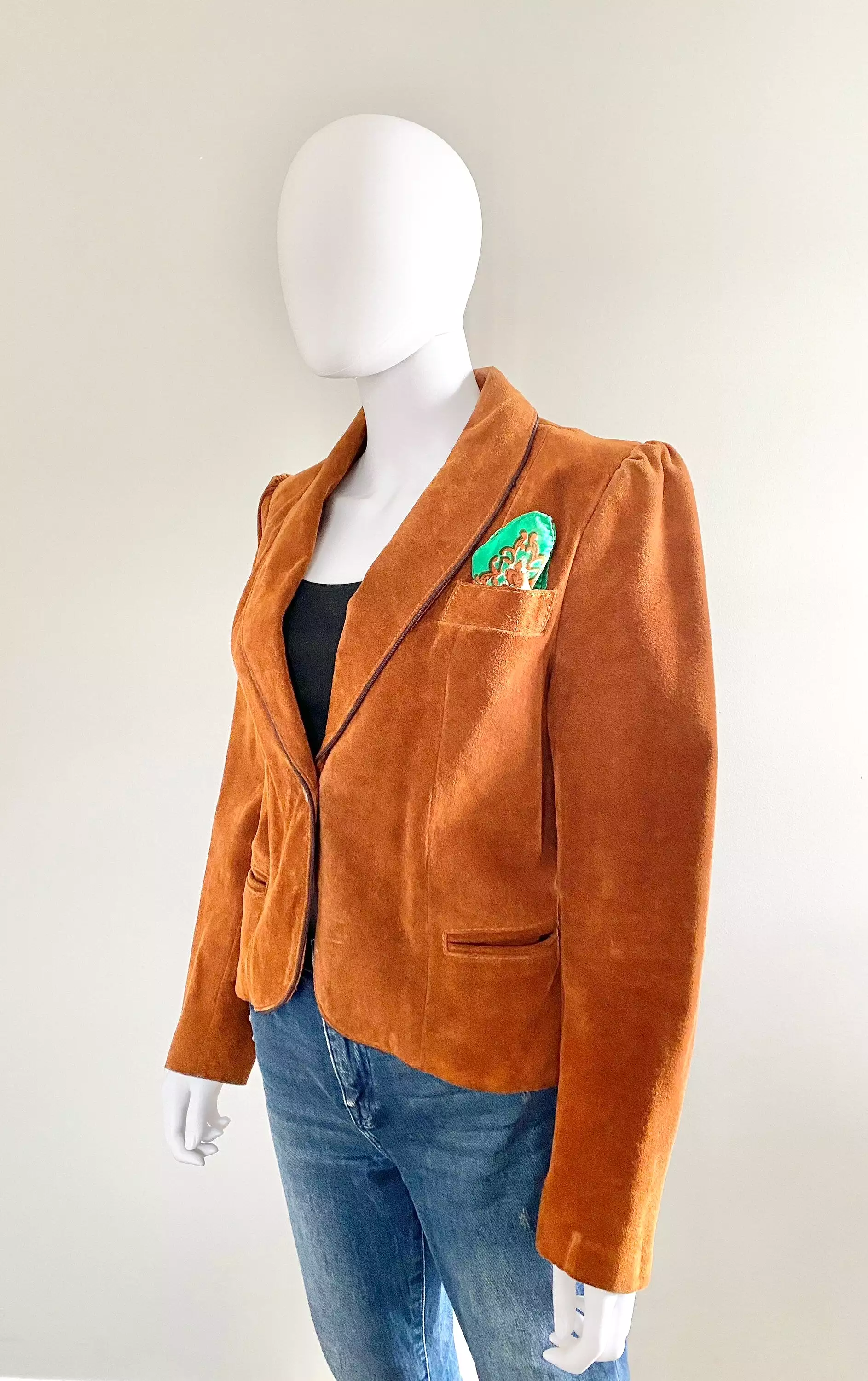 Vintage 1970s Suede Blazer / 70s leather blazer / 1970s leather jacket/ Size S M