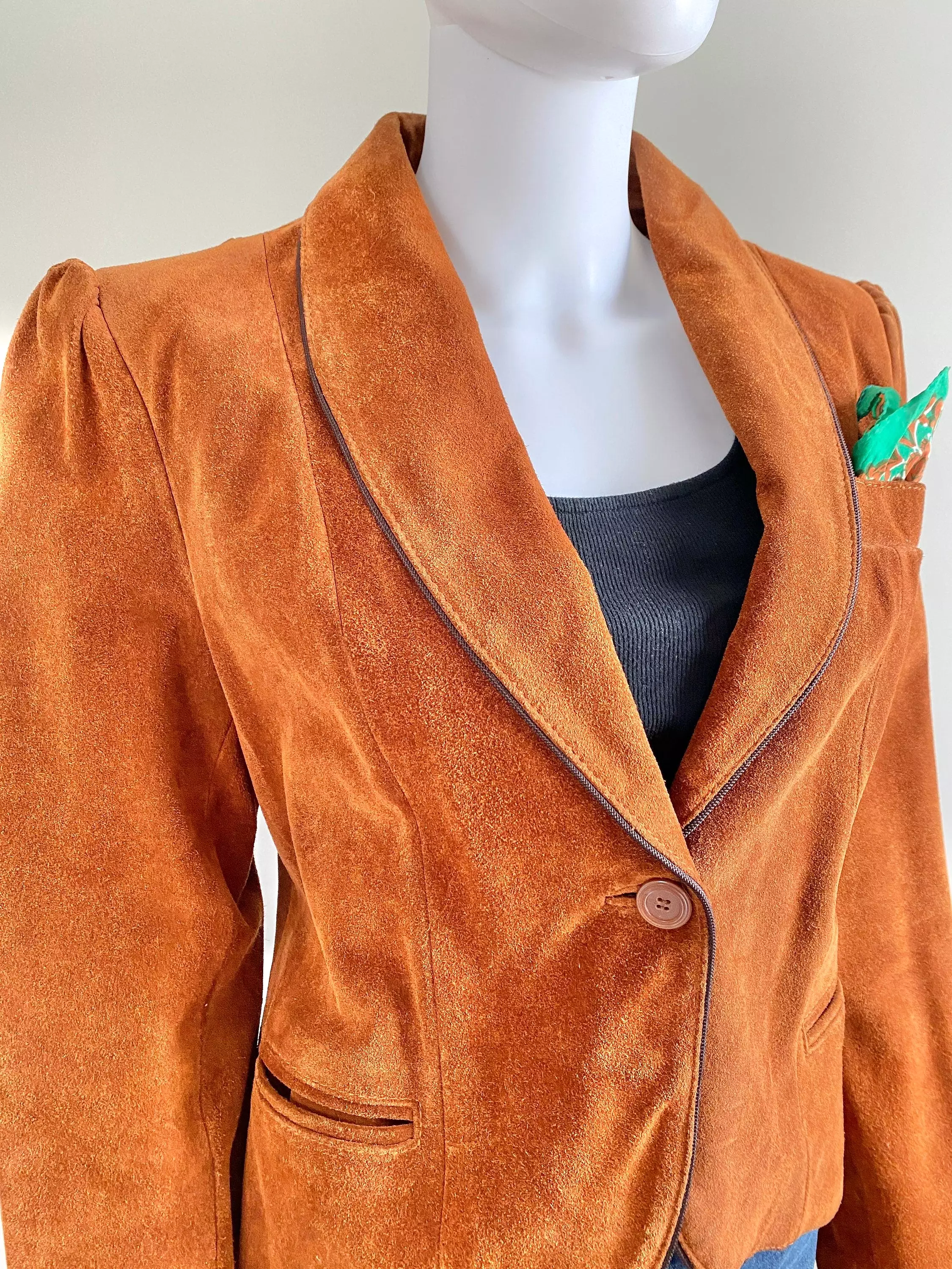 Vintage 1970s Suede Blazer / 70s leather blazer / 1970s leather jacket/ Size S M