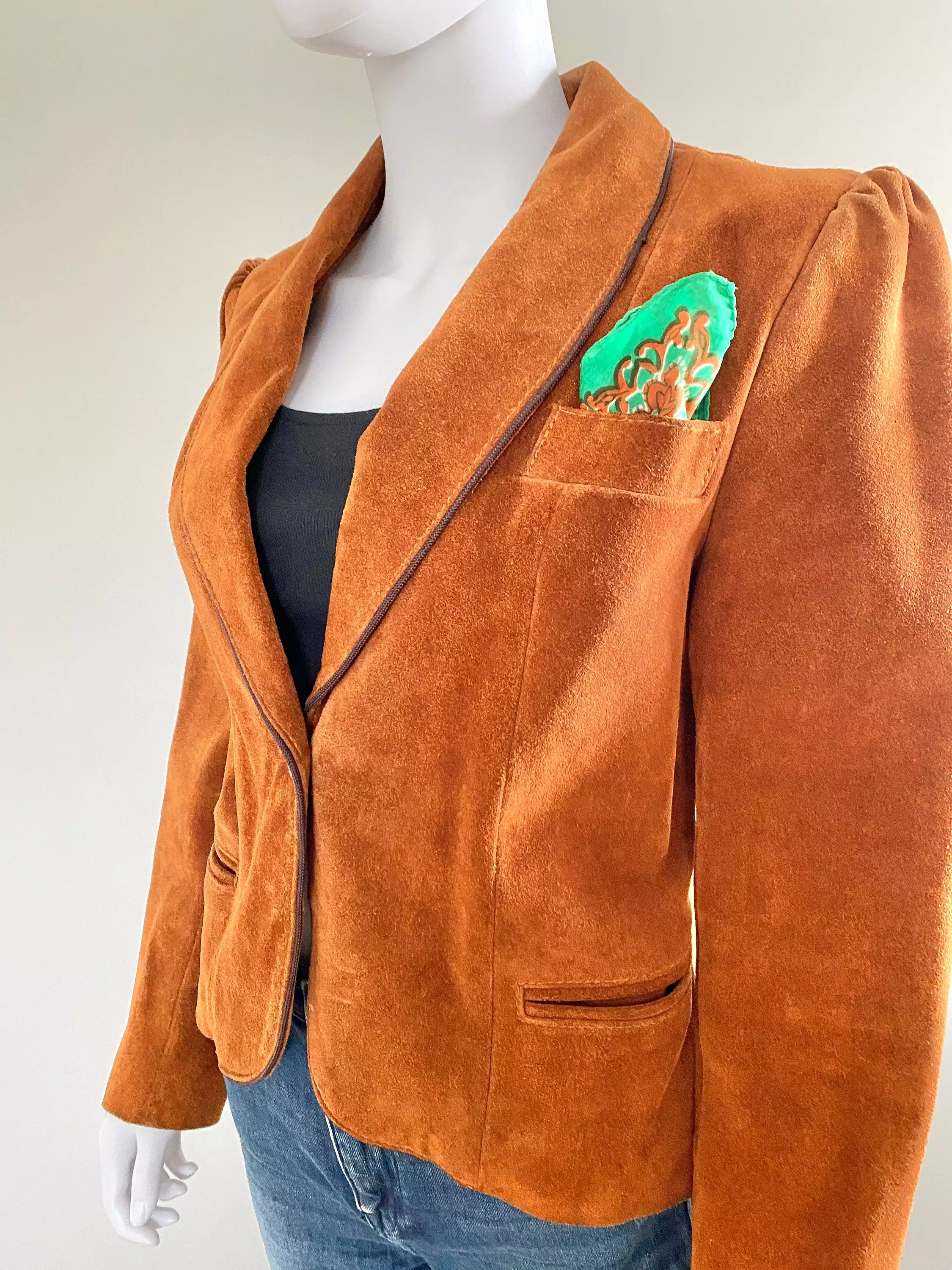 Vintage 1970s Suede Blazer / 70s leather blazer / 1970s leather jacket/ Size S M