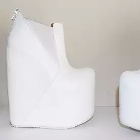 White Hidden Platform Ankle Wedge Booties