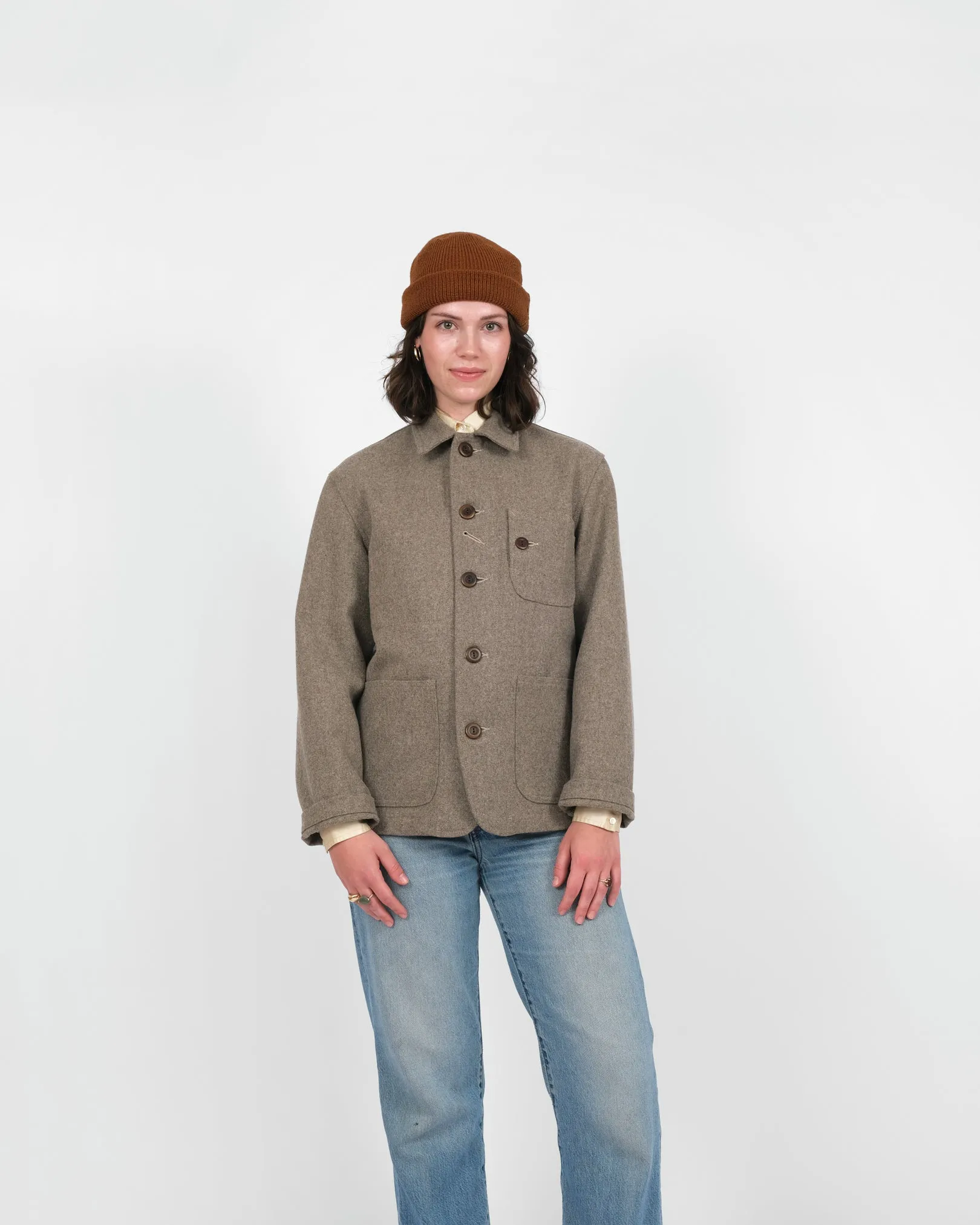 Women's Wool Chore Coat - Oatmeal