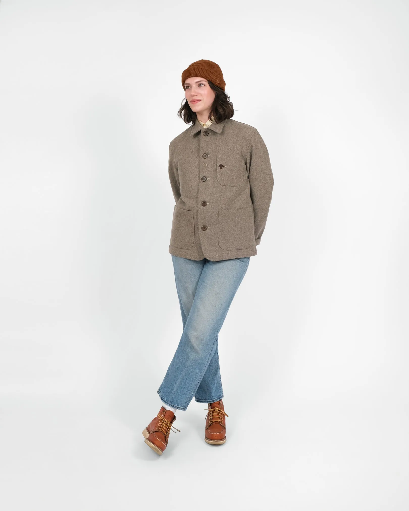 Women's Wool Chore Coat - Oatmeal