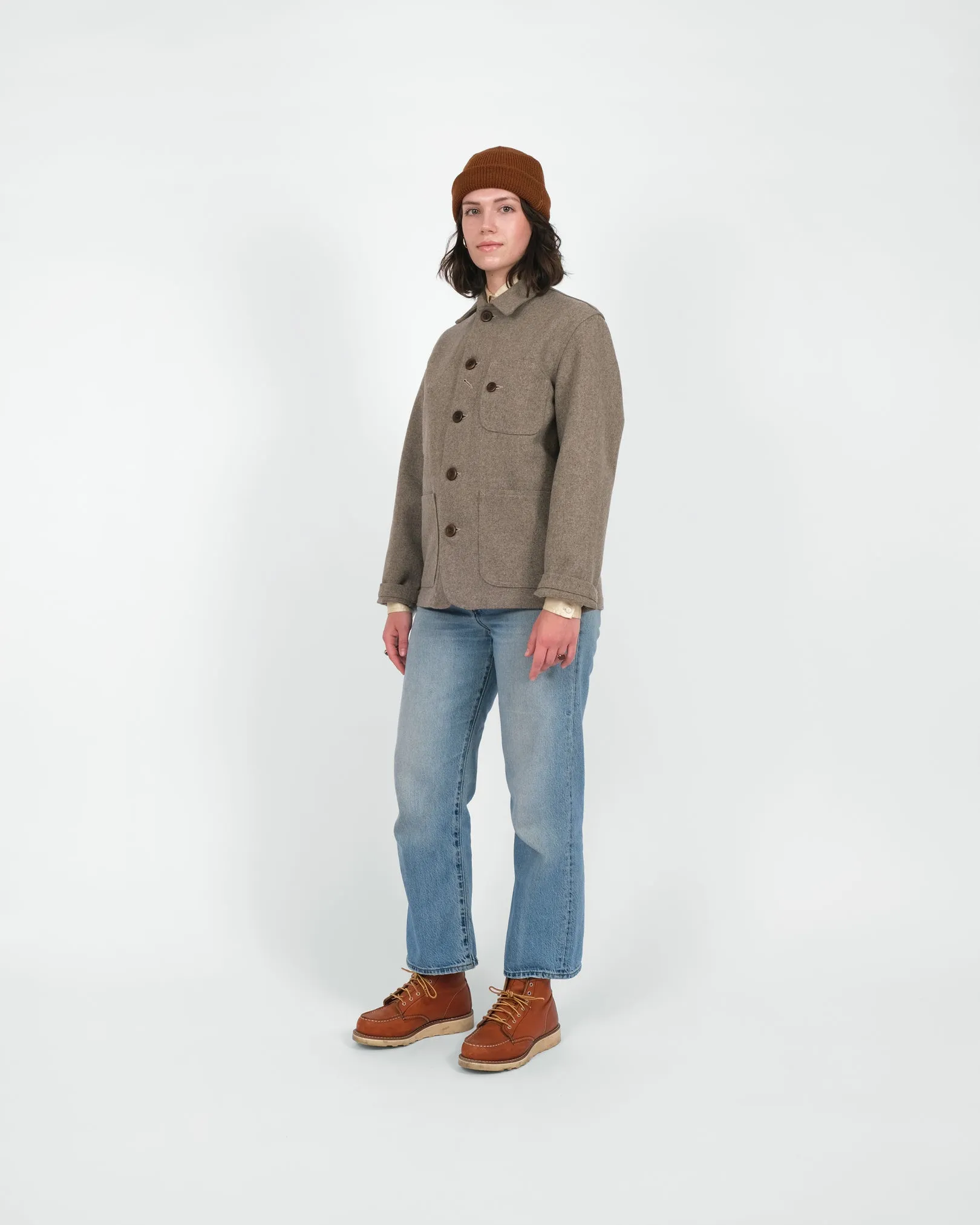 Women's Wool Chore Coat - Oatmeal