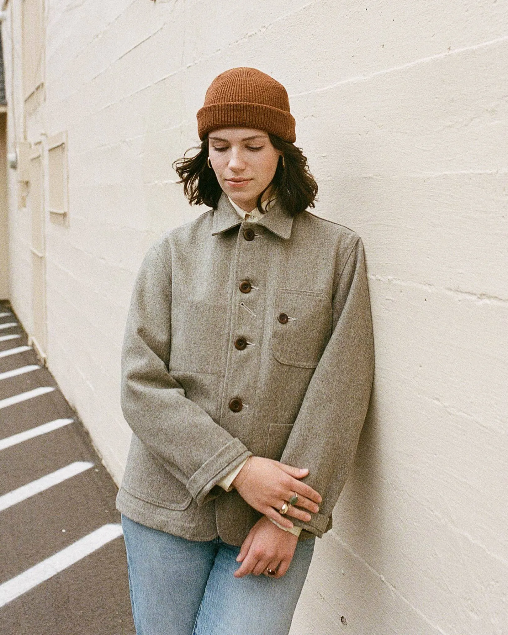 Women's Wool Chore Coat - Oatmeal