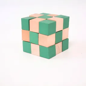 Wooden Snake Cube Twist Puzzle Toy - Green