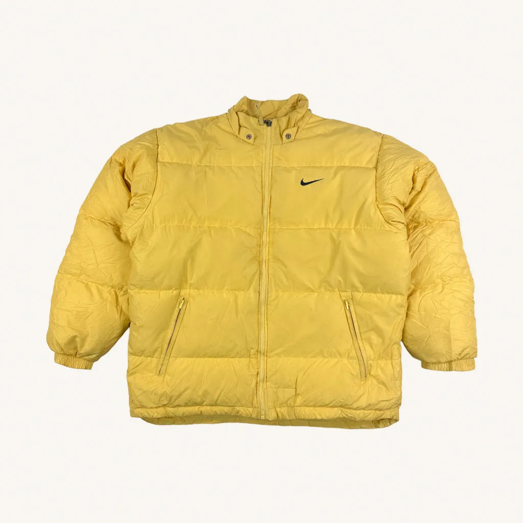 Yellow 90s NIKE Puffer Jacket Coat (L)