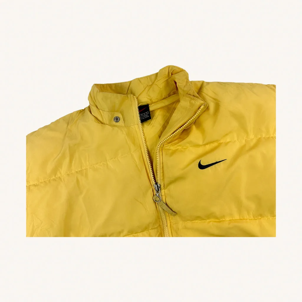 Yellow 90s NIKE Puffer Jacket Coat (L)